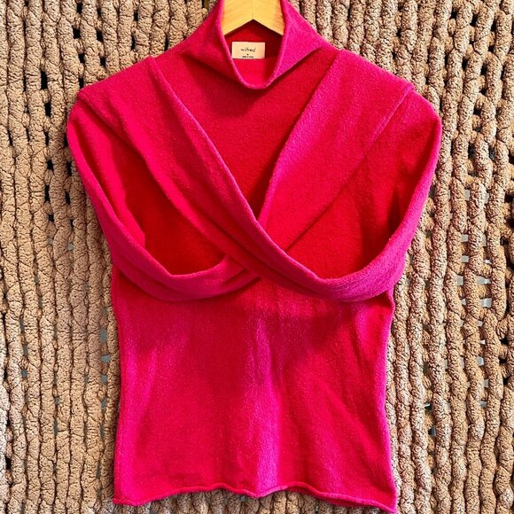 Wilfred Free Pink Mock Neck Knit Sweater Size Medium - Picture 1 of 10